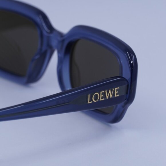 Loewe LW40158I 84E Sunglasses Shiny Blue Rectangle Frame - Picture 5 of 10